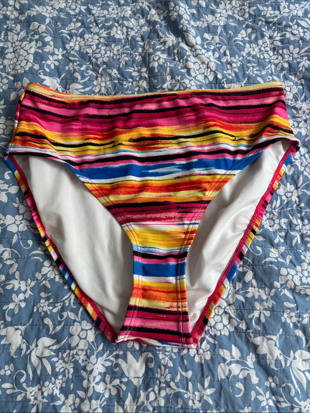 Lavish Multicolor Striped Bikini Bottoms - Pink, Yellow, Blue